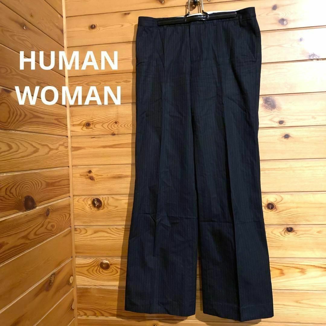 HUMAN WOMAN(ヒューマンウーマン)のHUMANWOMAN (ヒューマンウーマン)パンツ ストライプ ブラック ♡ レディースのパンツ(カジュアルパンツ)の商品写真