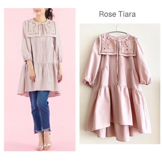 ローズティアラ(Rose Tiara)のRose Tiara  ローズティアラ　サクランボ襟　ロングブラウス　チュニック(チュニック)