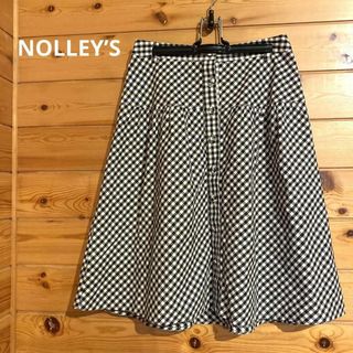 ノーリーズ(NOLLEY'S)のNOLLEY’S (ノーリーズ)フレアスカート チェック 黒白 レディース♡(ひざ丈スカート)