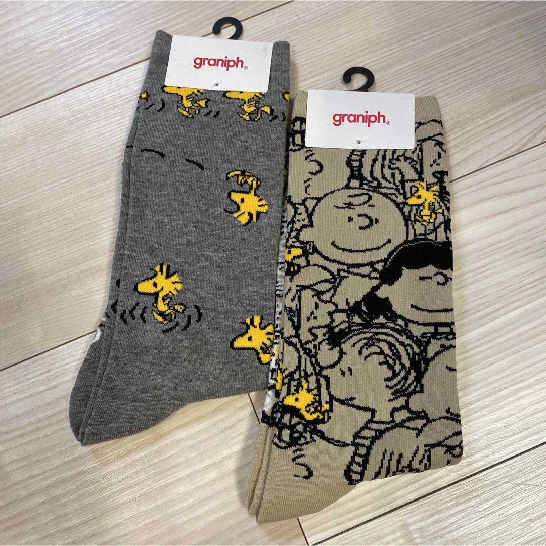 Design Tshirts Store graniph(グラニフ)のグラニフ　スヌーピー  PEANUTS ソックス　Mサイズ　2足 レディースのレッグウェア(ソックス)の商品写真