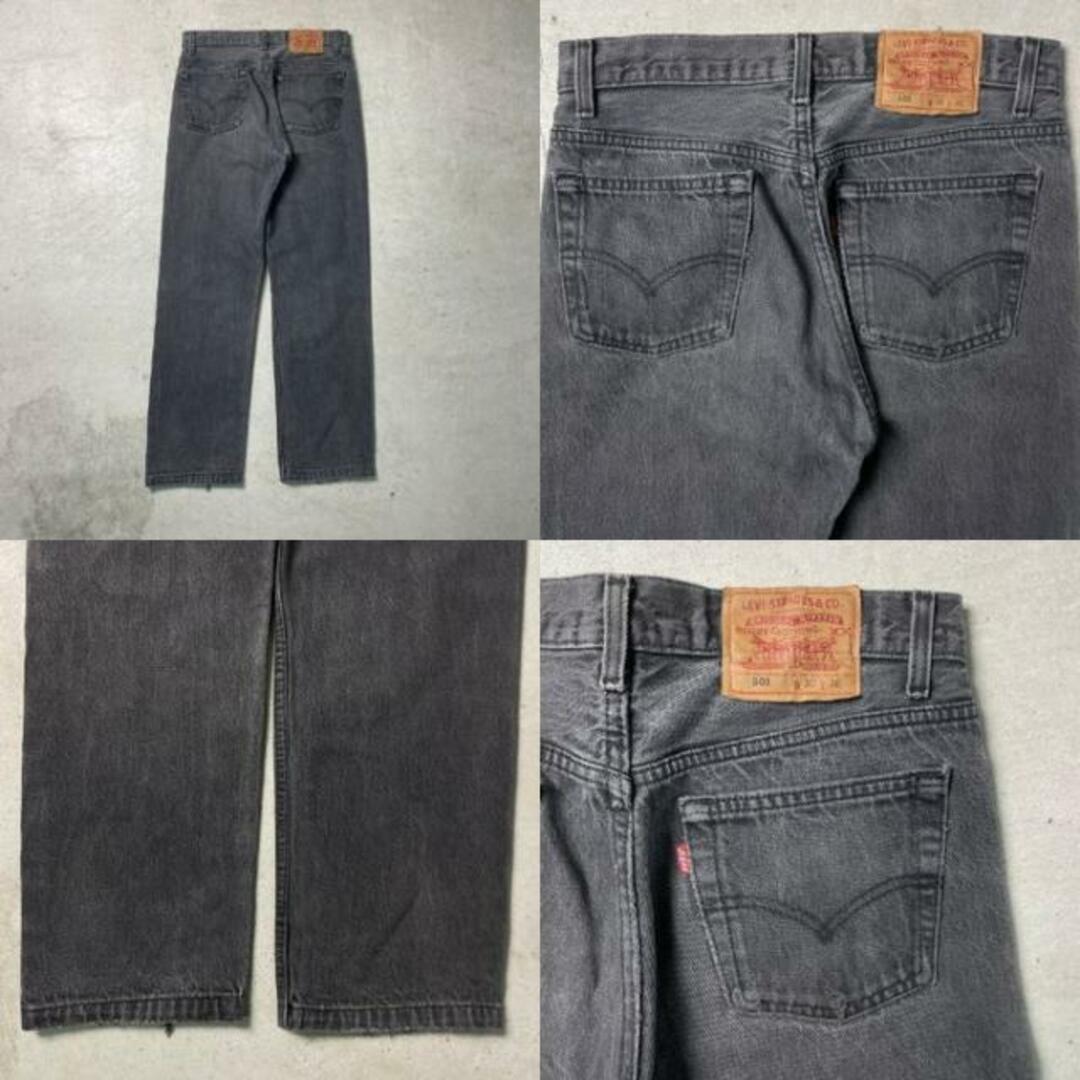 USA製 90年代 Levi's リーバイス 501 0660 後染め グレーデニム フェード ブラックデニムパンツ メンズW30