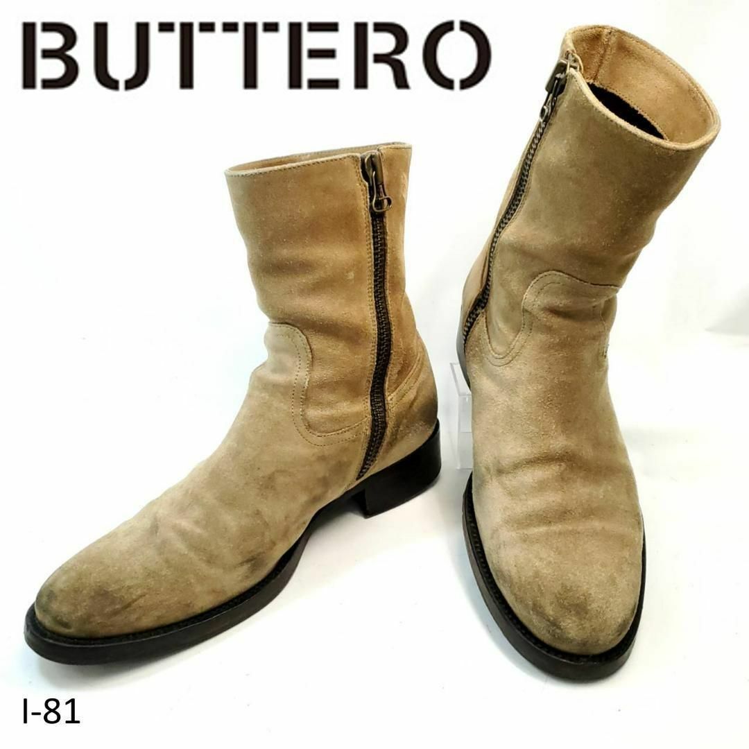 値下げ★BUTTERO ブッテロ　サイドジッパーブーツ