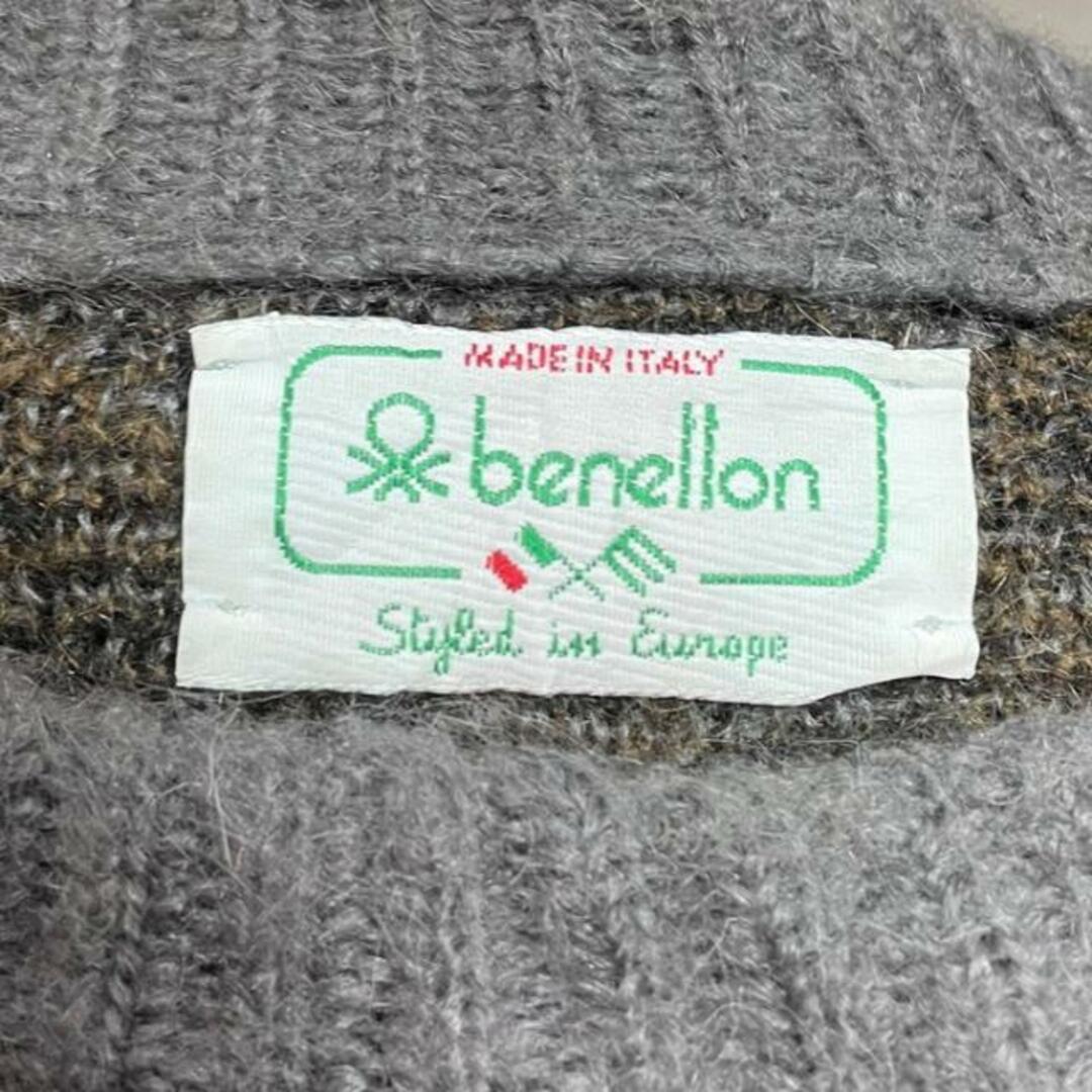 ニット/セーター90年代 イタリア製  Benetton ベネトン キッドモヘア混 ウール×アクリル×ナイロン 総柄 ニットセーター メンズXL相当