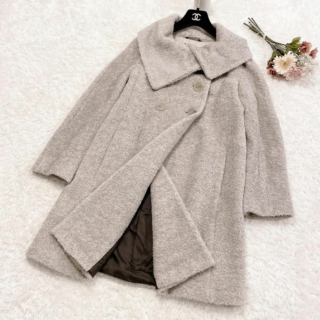 美品◇MaxMara◇近年モデル アルパカ ロングコート テディベアコート-