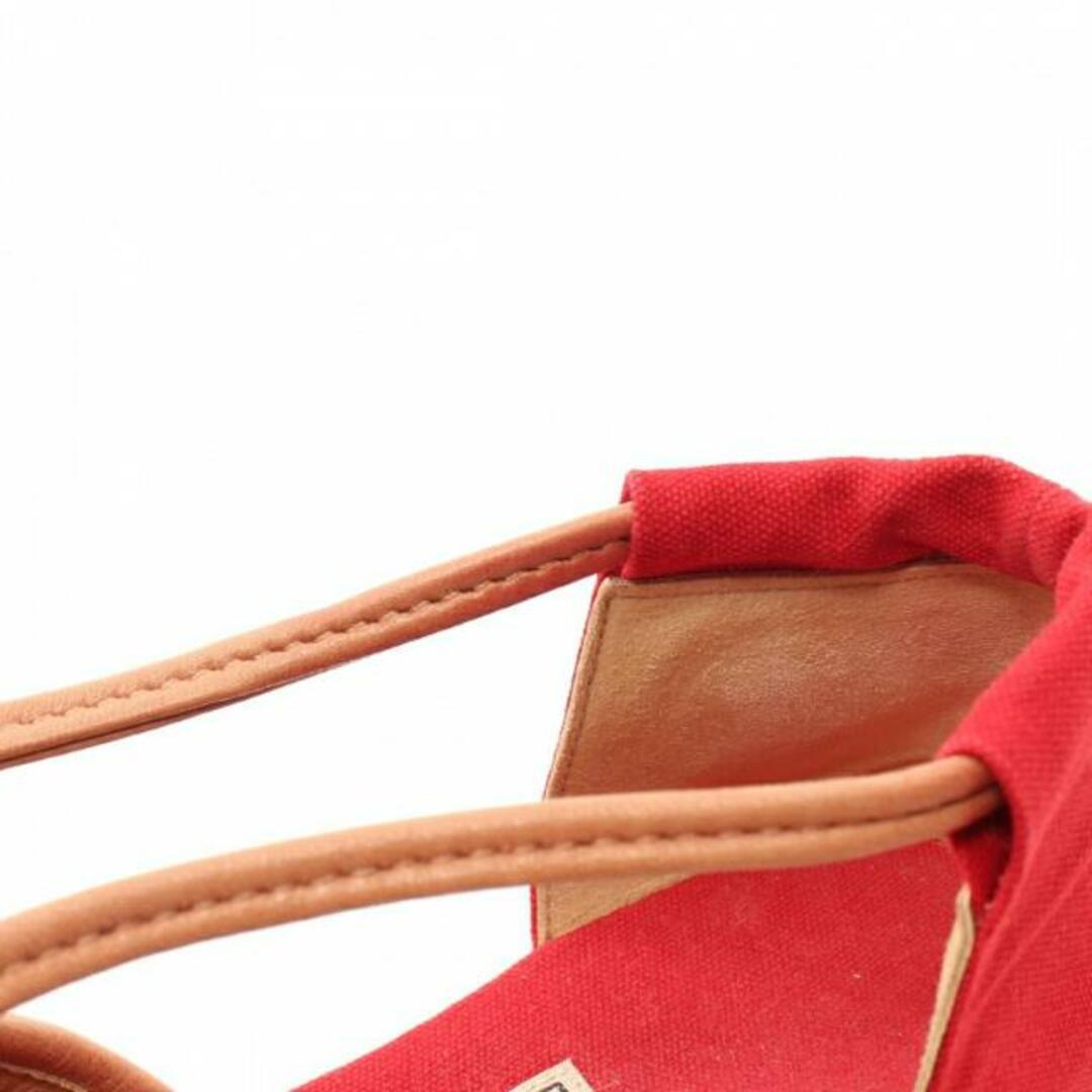 Hermes - レースアップ フラットシューズ キャンバス レザー レッド