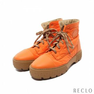 エルメス(Hermes)のフレッシュ ショート ブーツ ナイロン レザー オレンジ(ブーツ)