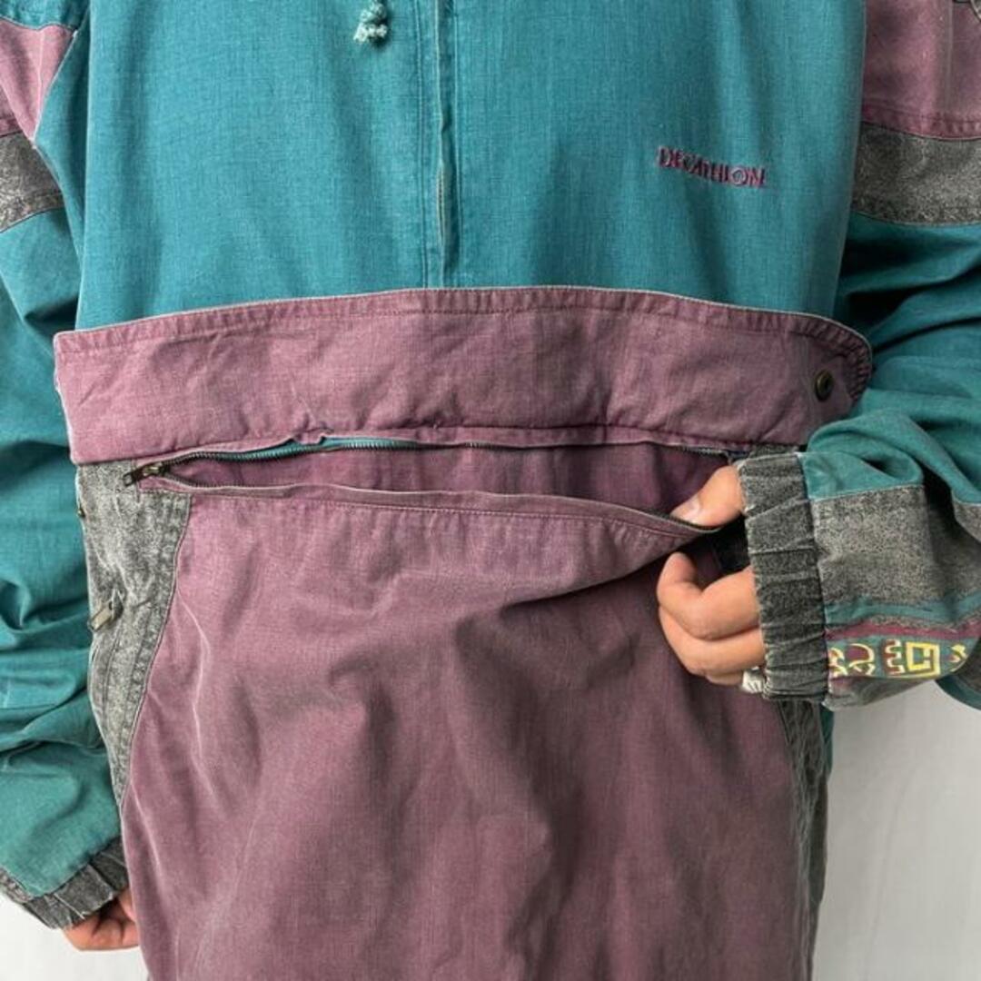 80年代〜 ユーロ DECATHLON デカトロン コットン ネイティブ柄 デザイン アノラックジャケット メンズ2XL