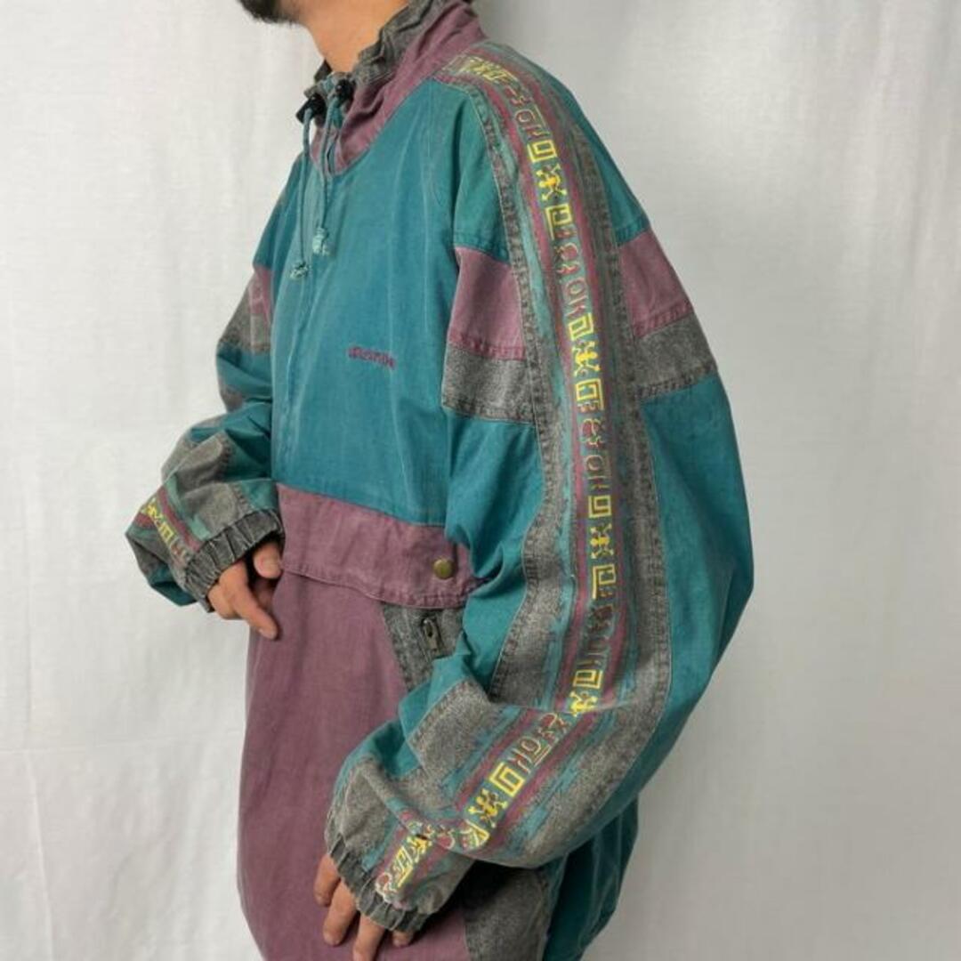 80年代〜 ユーロ DECATHLON デカトロン コットン ネイティブ柄 デザイン アノラックジャケット メンズ2XL