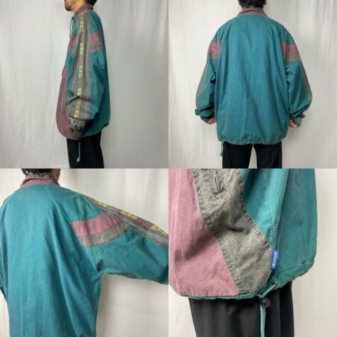 80年代〜 ユーロ DECATHLON デカトロン コットン ネイティブ柄 デザイン アノラックジャケット メンズ2XL