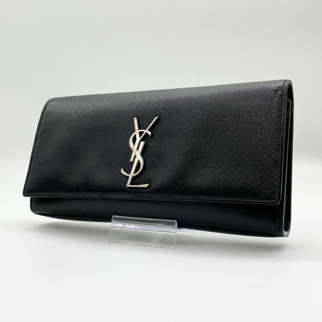 イヴサンローラン クラッチバッグ カサンドラ YSL ブラック キャビア ...