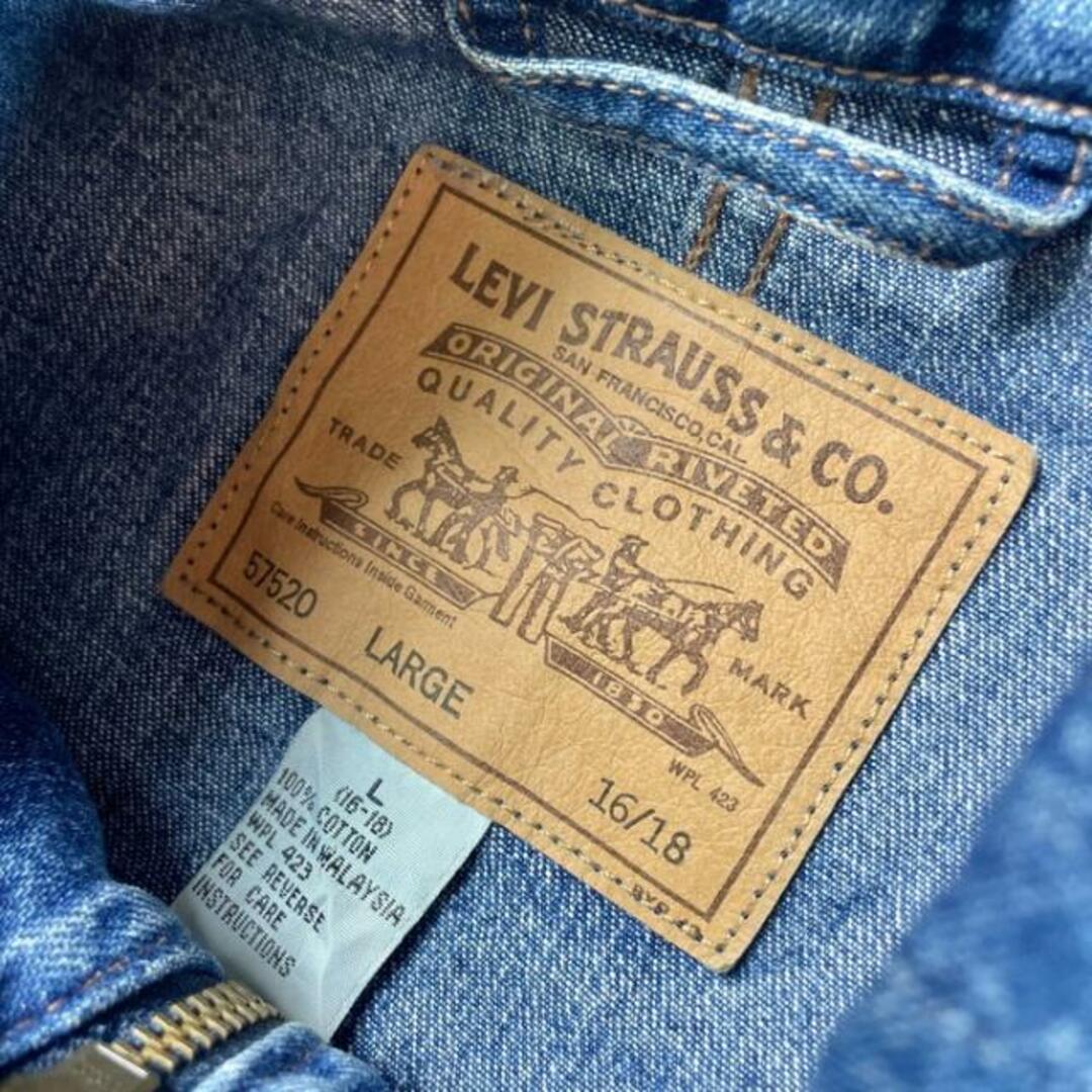 90年代 Levi's リーバイス 57520 フルジップ デニムジャケット ワークジャケット メンズL