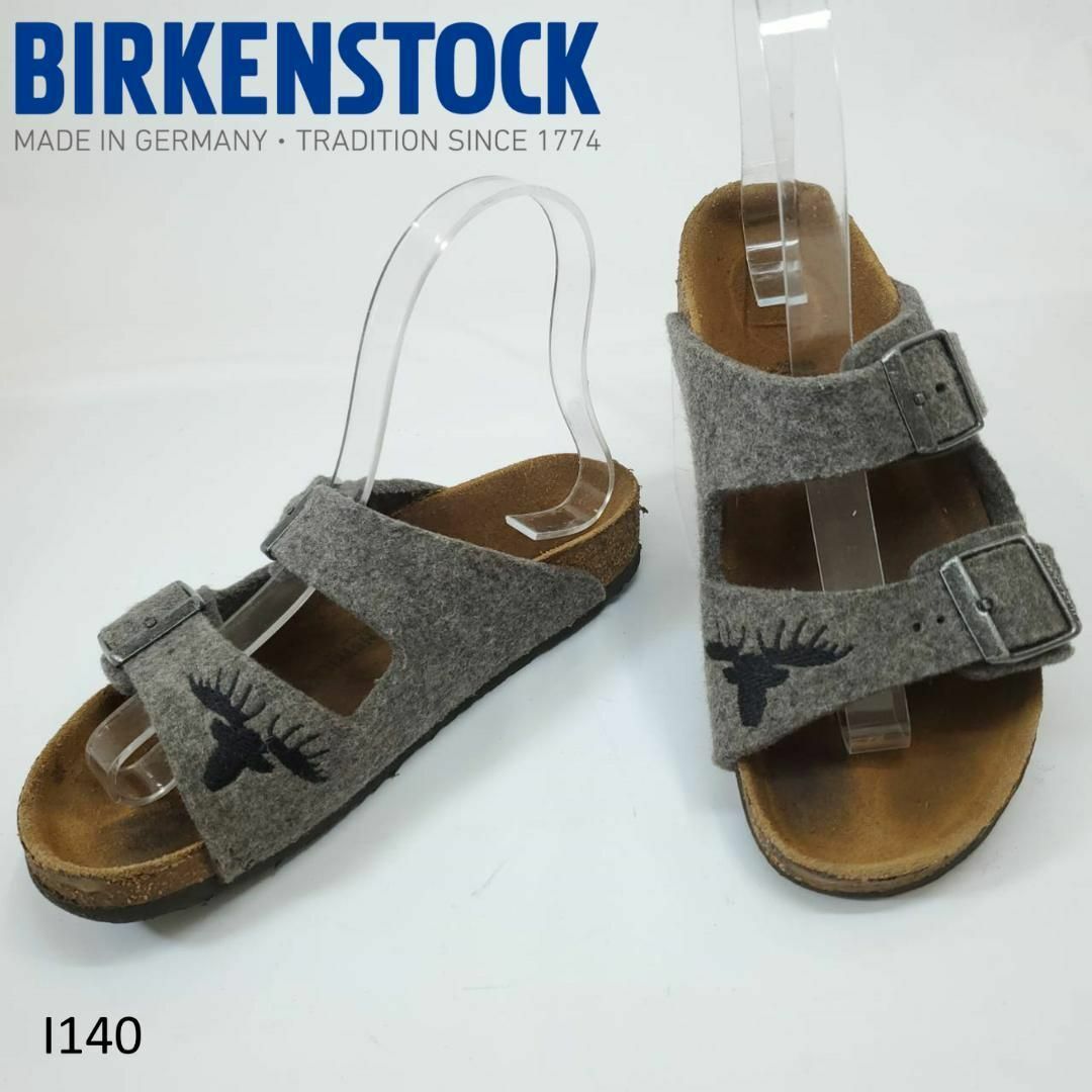 ビルケンシュトック　アリゾナ　ダブルベルト　グレー　33　フェルト メンズの靴/シューズ(サンダル)の商品写真
