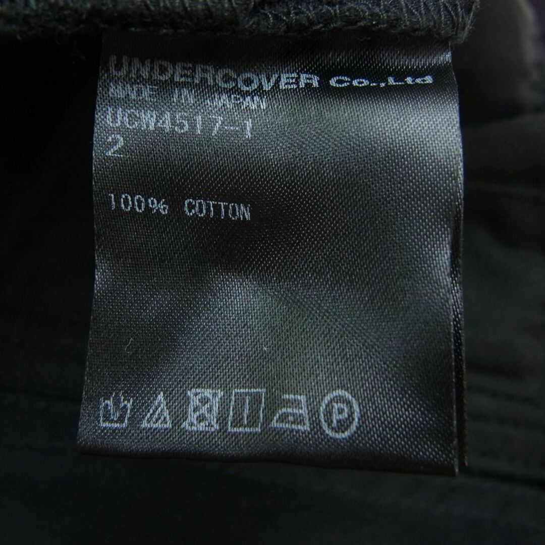 UNDERCOVER アンダーカバー UCW4517-1 フラシPK付 コットンツイル パンツ ブラック系 2【新古品】【未使用】 4