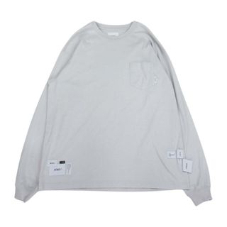 ダブルタップス(W)taps)のWTAPS ダブルタップス 21SS 211ATDT-CSM16 INSECT 01/LS/COPO インセクト ロゴ ポケット 長袖 Tシャツ ロングスリーブ ロンT ライトグレー 03【中古】(シャツ)