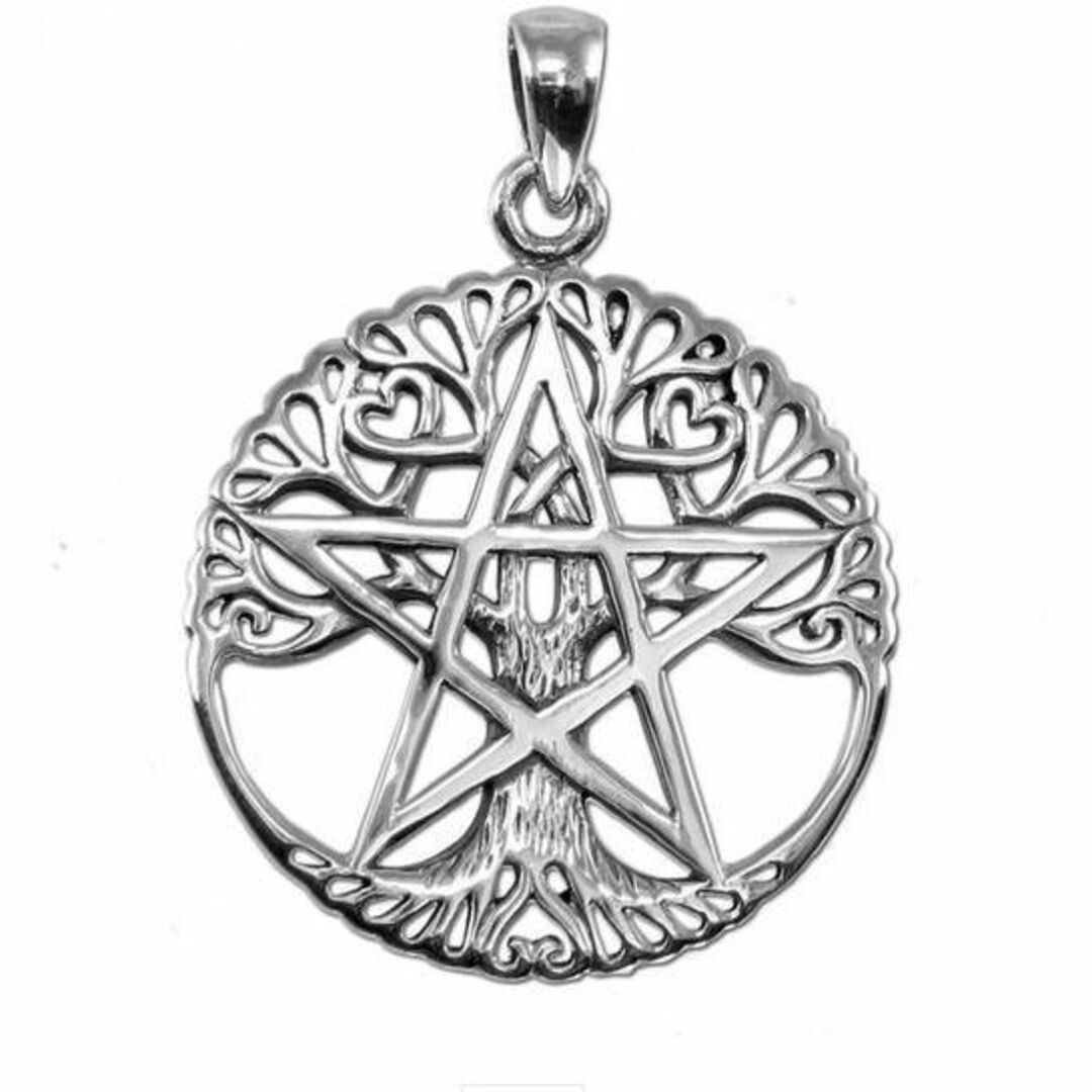 MM Sterling Silver Cut Out Tree Pentacle