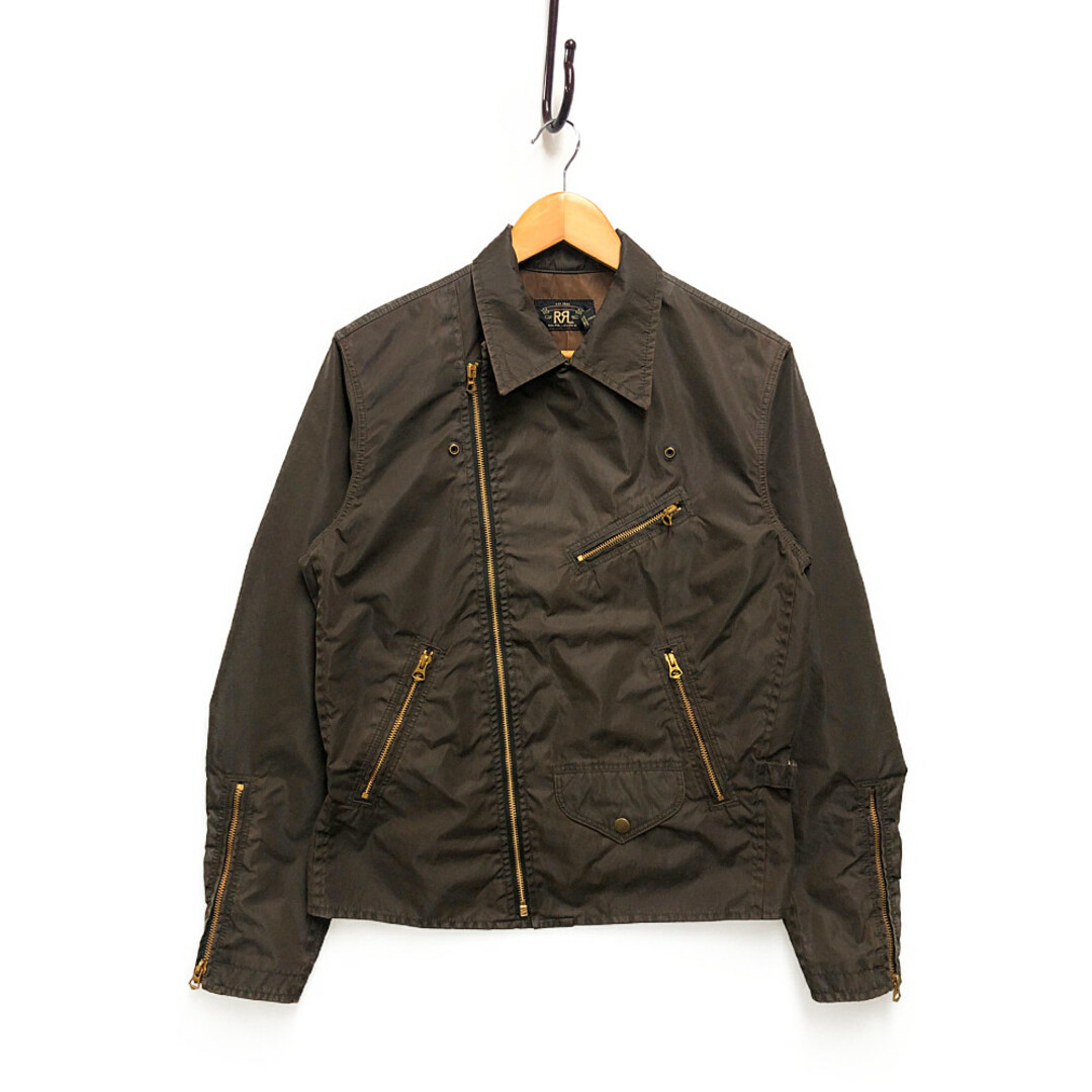 RRL ダブルアールエル ラルフローレン ダブル ライダース ナイロンジャケット ブラウン サイズ S 正規品 / 31947約60cm身幅