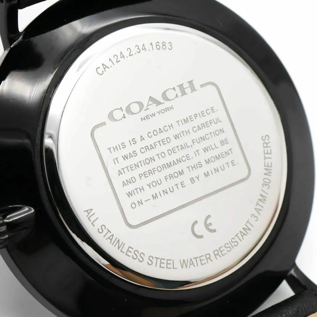 《美品》COACH 腕時計 ブラック メンズ ロゴベルト クォーツ j