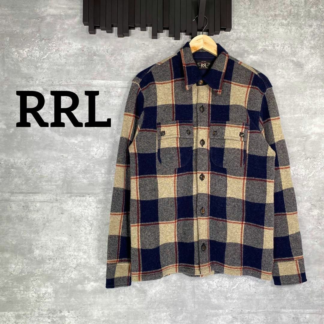 『RRL』ダブルアールエル (S) カシミヤ混厚手ネルシャツ