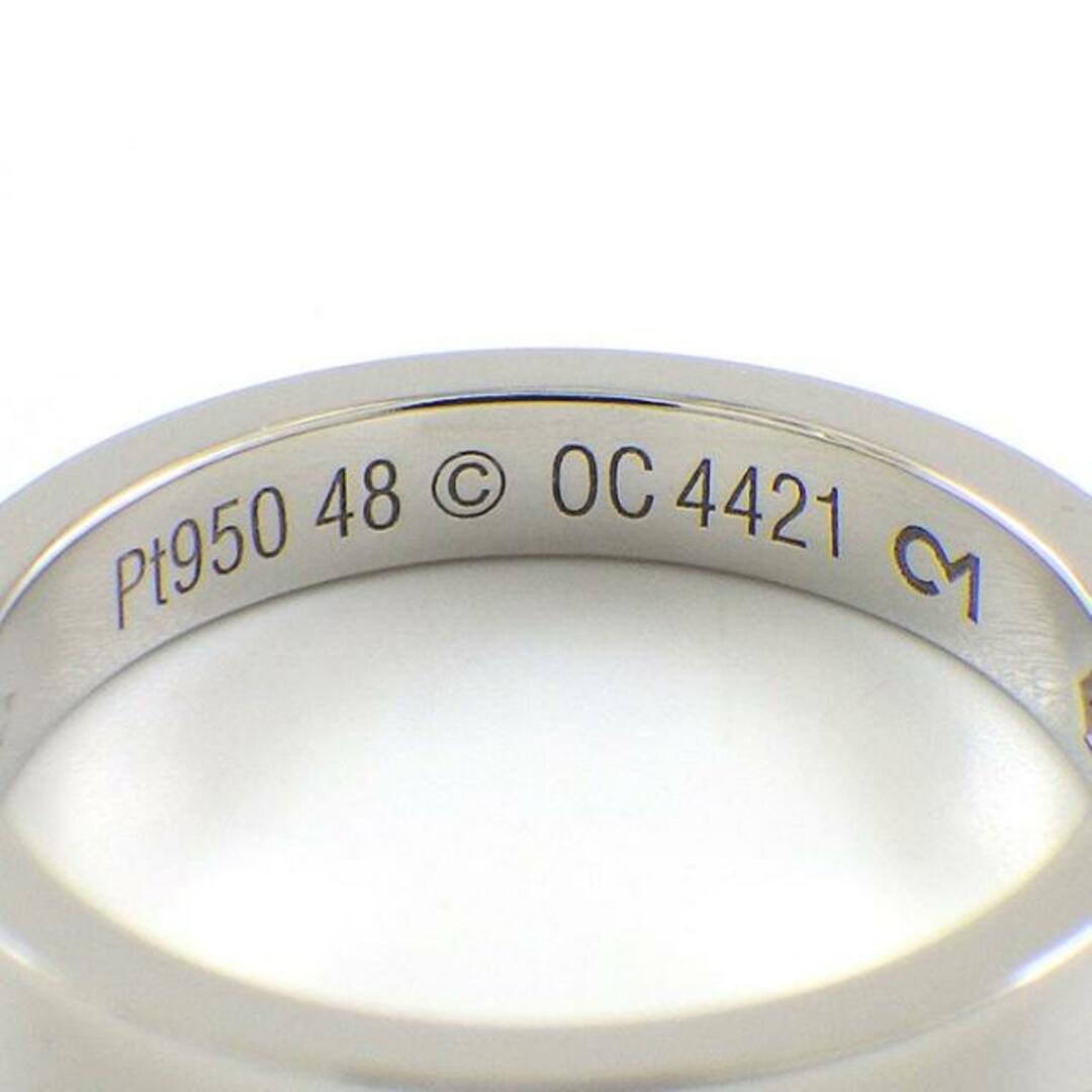 カルティエ Cartier リング C ドゥ カルティエ ウェディング バンド B4051300 エングレーブド ロゴ 3mm 1ポイント ダイヤモンド 0.03ct PT950 8号 / #48 【中古】