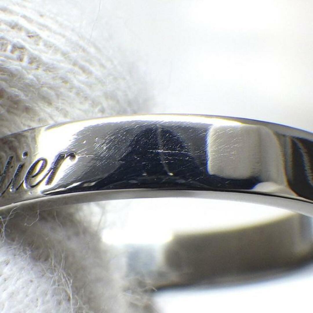 カルティエ Cartier リング C ドゥ カルティエ ウェディング バンド B4051300 エングレーブド ロゴ 3mm 1ポイント ダイヤモンド 0.03ct PT950 8号 / #48 【中古】