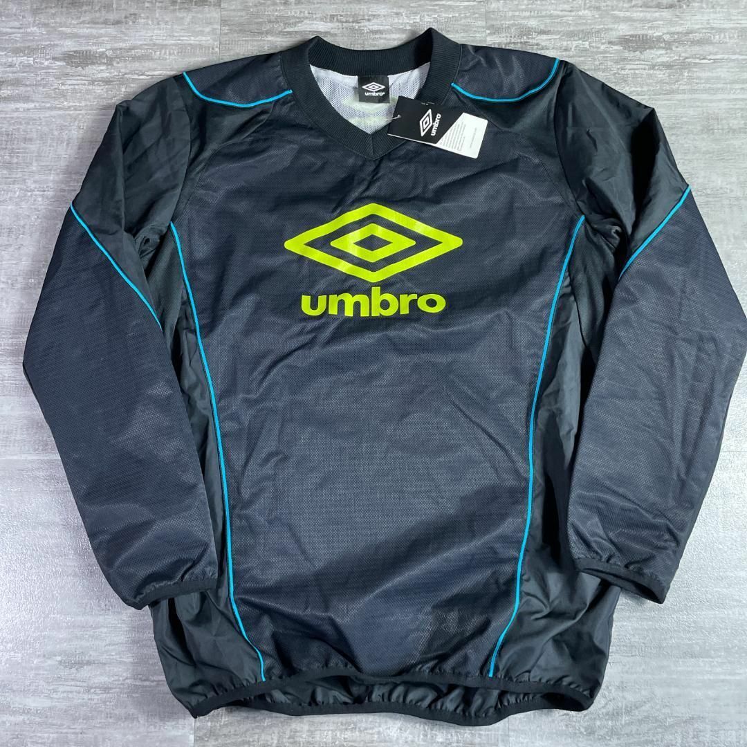 00s UMBRO プルオーバー 両面ロゴ 青紺 Mサイズ