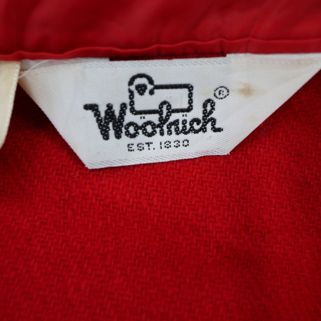 80年代 USA製 WOOLRICH ウールリッチ ウール 長袖シャツ ネルシャツ レッド (メンズ XL) 中古 古着 O3737