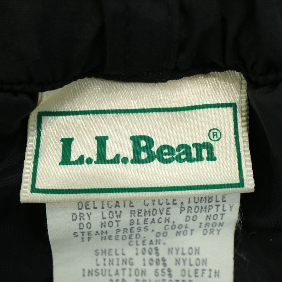 90年代 L.L.Bean エルエルビーン 中綿ナイロン オーバーパンツ アウトドア キャンプ サイドジップ ブラック (メンズ L) 中古 古着  O3751