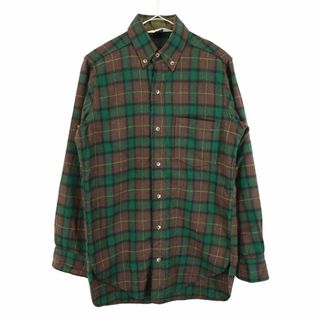 ウールリッチ(WOOLRICH)の80年代~90年代 USA製 WOOLRICH ウールリッチ 長袖シャツ チェック柄 ネルシャツ ブラウン (メンズ S) 中古 古着 O3753(シャツ)