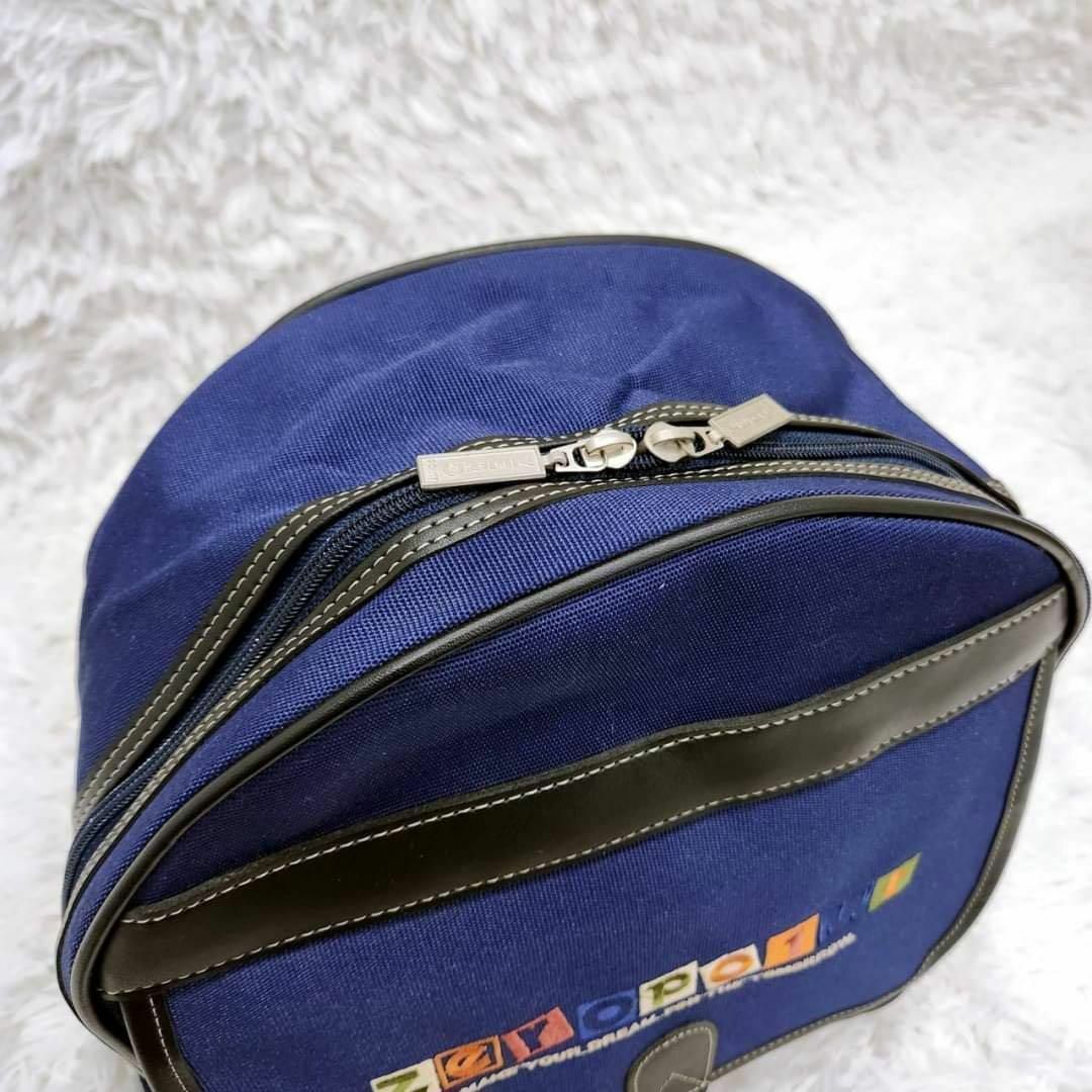ゼロポイント　キャンバス　リュック　A4サイズ　収納　ポケット　ネイビー　レトロ メンズのバッグ(バッグパック/リュック)の商品写真