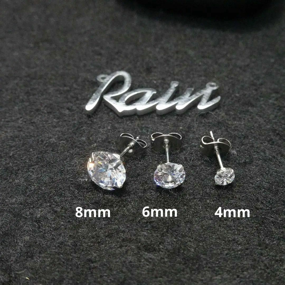 【4mm】0.3ct 医療用ステンレス 21ゲージ CZ ダイヤモンド ピアス メンズのアクセサリー(ピアス(両耳用))の商品写真