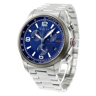 グッチ(Gucci)のグッチ GUCCI 腕時計 メンズ YA126288 Gタイムレス クオーツ ネイビーxシルバー アナログ表示(腕時計(アナログ))