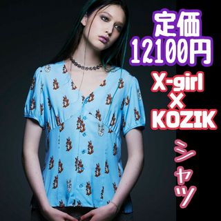 エックスガール(X-girl)の定価¥12,100（税込）X-girl×KOZIK PEPLUM S/S S(シャツ/ブラウス(半袖/袖なし))