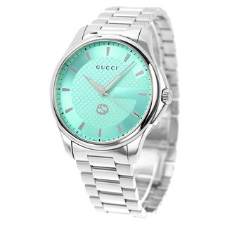 グッチ(Gucci)のグッチ GUCCI 腕時計 メンズ YA126372 Gタイムレス クオーツ ミントブルーxシルバー アナログ表示(腕時計(アナログ))