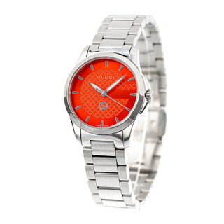 グッチ(Gucci)の【新品】グッチ GUCCI 腕時計 レディース YA1265049 Gタイムレス クオーツ オレンジxシルバー アナログ表示(腕時計)