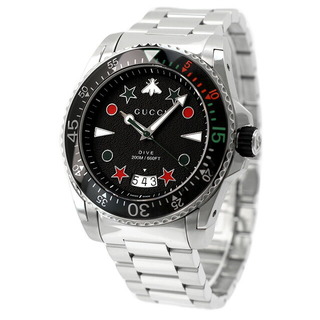グッチ(Gucci)のグッチ GUCCI 腕時計 メンズ YA136221 ダイヴ クオーツ ブラックxシルバー アナログ表示(腕時計(アナログ))