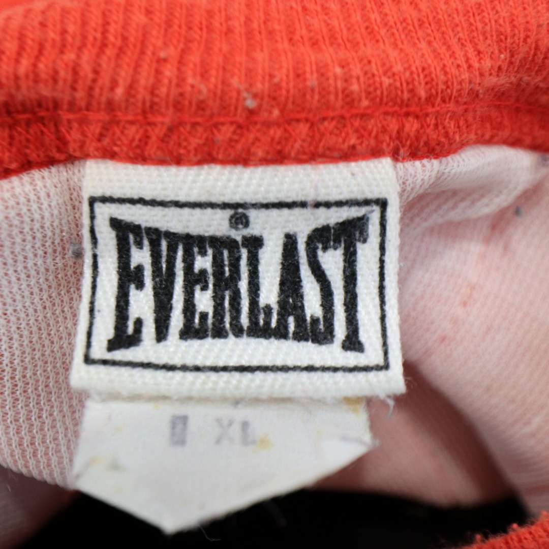 80年代 USA製 EVERLAST ロゴプリント スウェット 丸首 トレーナー グレー (メンズ XL) 中古 古着 O3797 メンズのトップス(スウェット)の商品写真