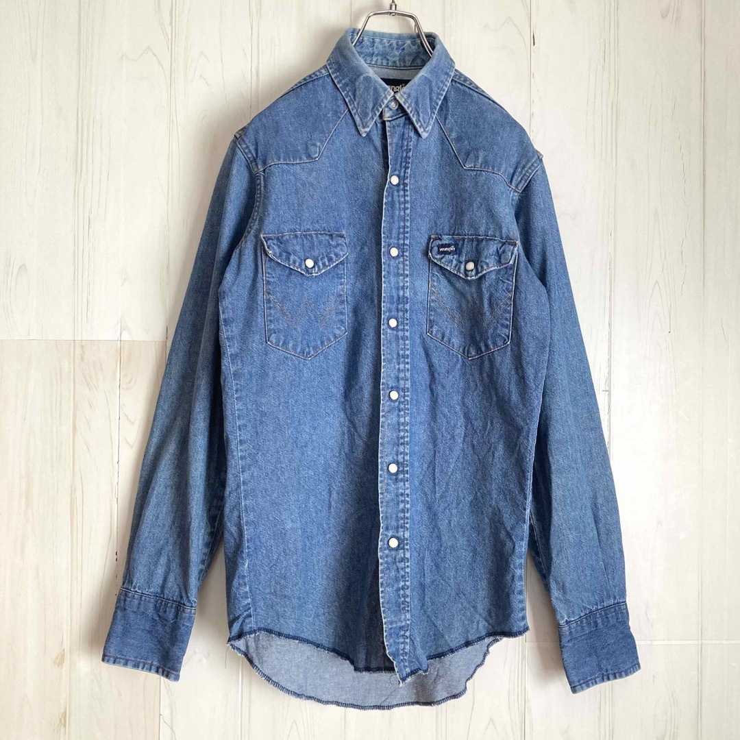 80s USA製 ラングラー WRANGLER デニム ウエスタンシャツ S | フリマアプリ ラクマ