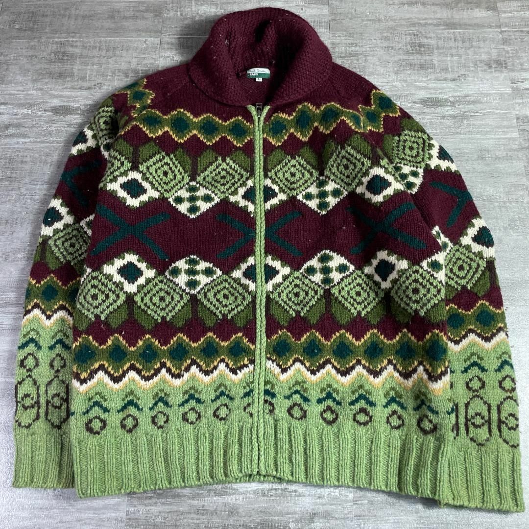 Paul Smith - 秀逸☆ PAUL SMITH ポールスミス カウチンセーター 総柄