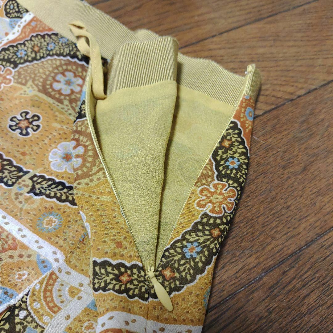 1665超美品 エトロ 38 膝丈スカート 最高級シルク100 ペイズリー柄-