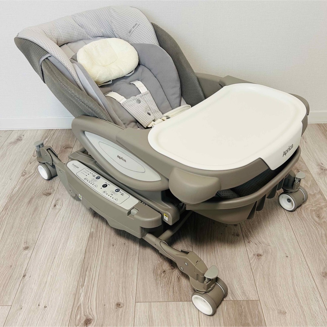 美品】Aprica アップリカ ユラリズムオート ペールグレー トレー付き