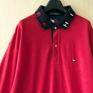 TOMMY HILFIGER - 90s古着 トミーヒルフィガー ポロシャツ 2ボタン