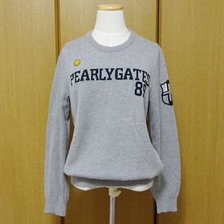 パーリーゲイツ(PEARLY GATES)のパーリーゲイツ　インターシャセーター　長袖ニット　セーター グレー　1(ウエア)