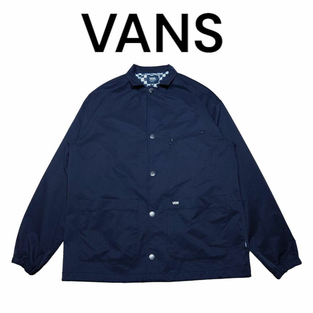 美品　VANS　ナイロン　コーチジャケット　チェッカー総柄　バンズ　ヴァンズ