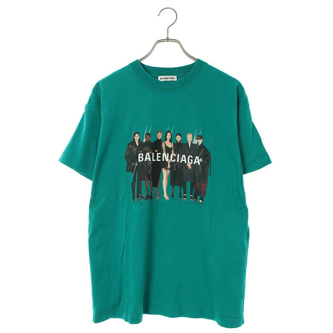 完売品 BALENCIAGA Tシャツ オーバーサイズ BB フェザー ロゴ 紺