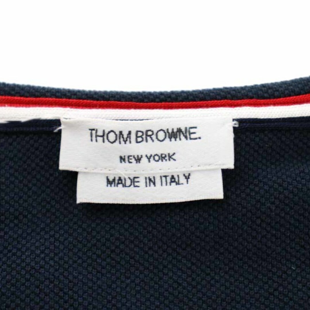 THOM BROWNE Tシャツ カットソー クジラ 総柄刺繍 1 S 紺