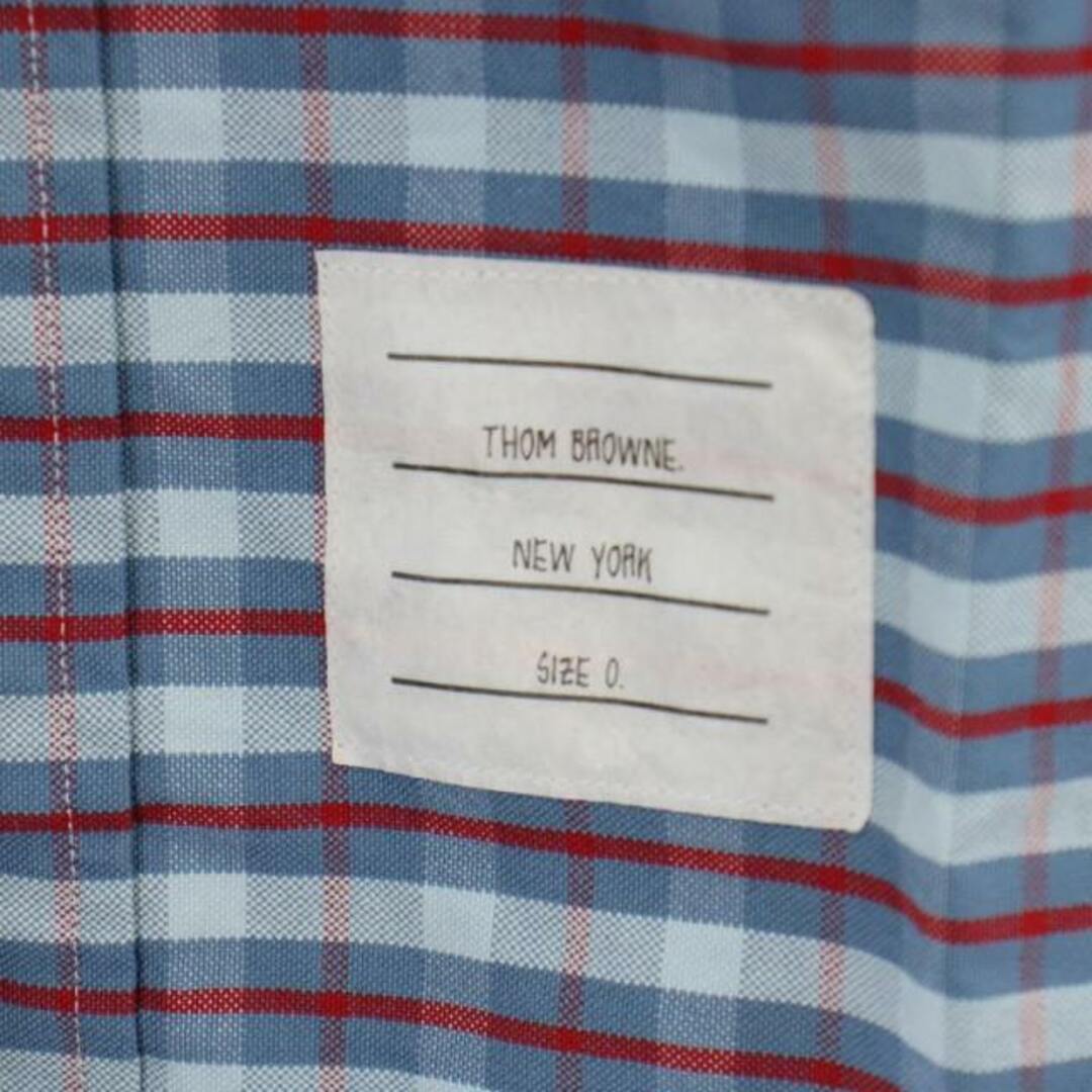 THOM BROWNE ボタンダウンシャツ チェック 長袖 0 XS 青 5