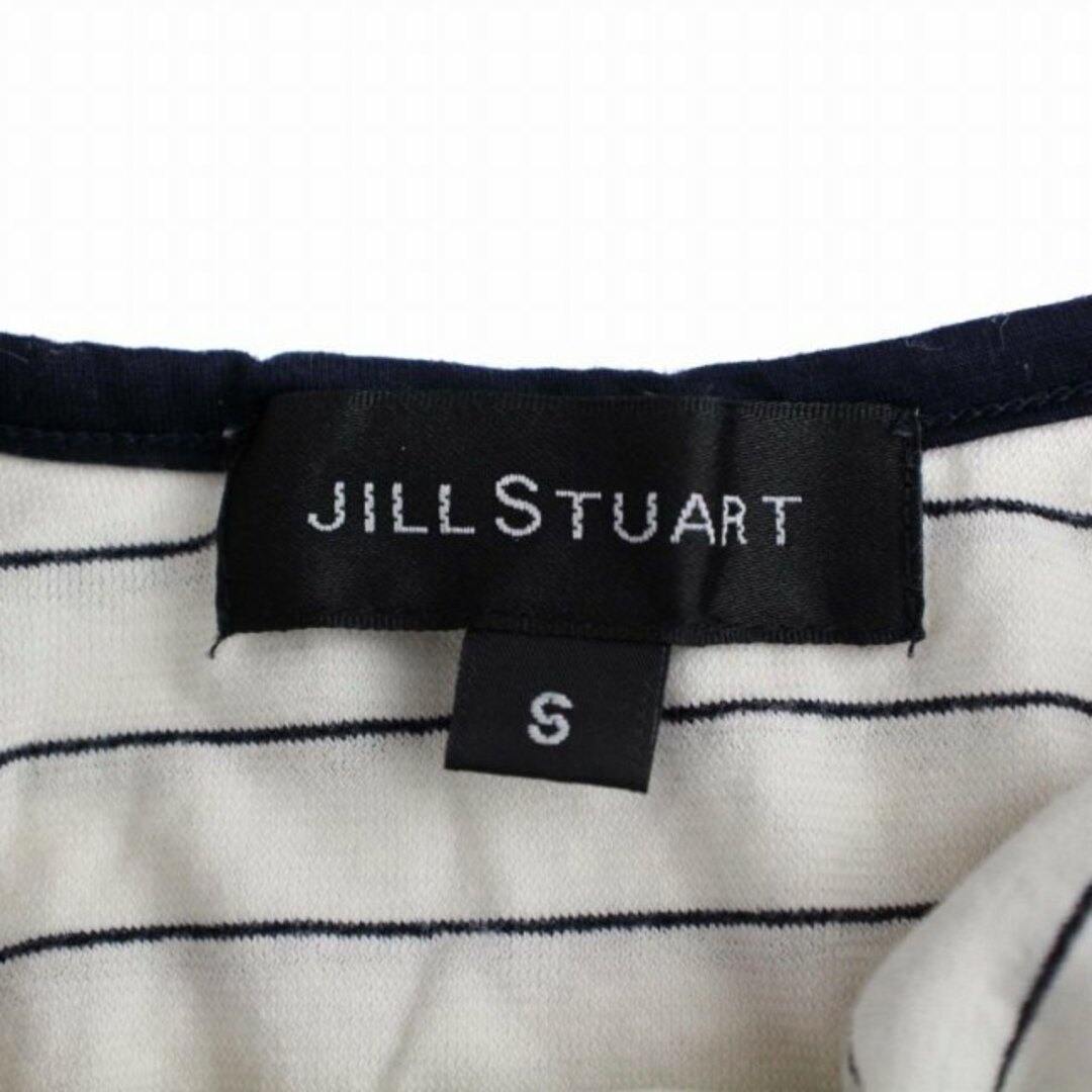 JILLSTUART(ジルスチュアート)のジルスチュアート Tシャツ カットソー 半袖 クルーネック ボーダー S 白 紺 レディースのトップス(Tシャツ(半袖/袖なし))の商品写真