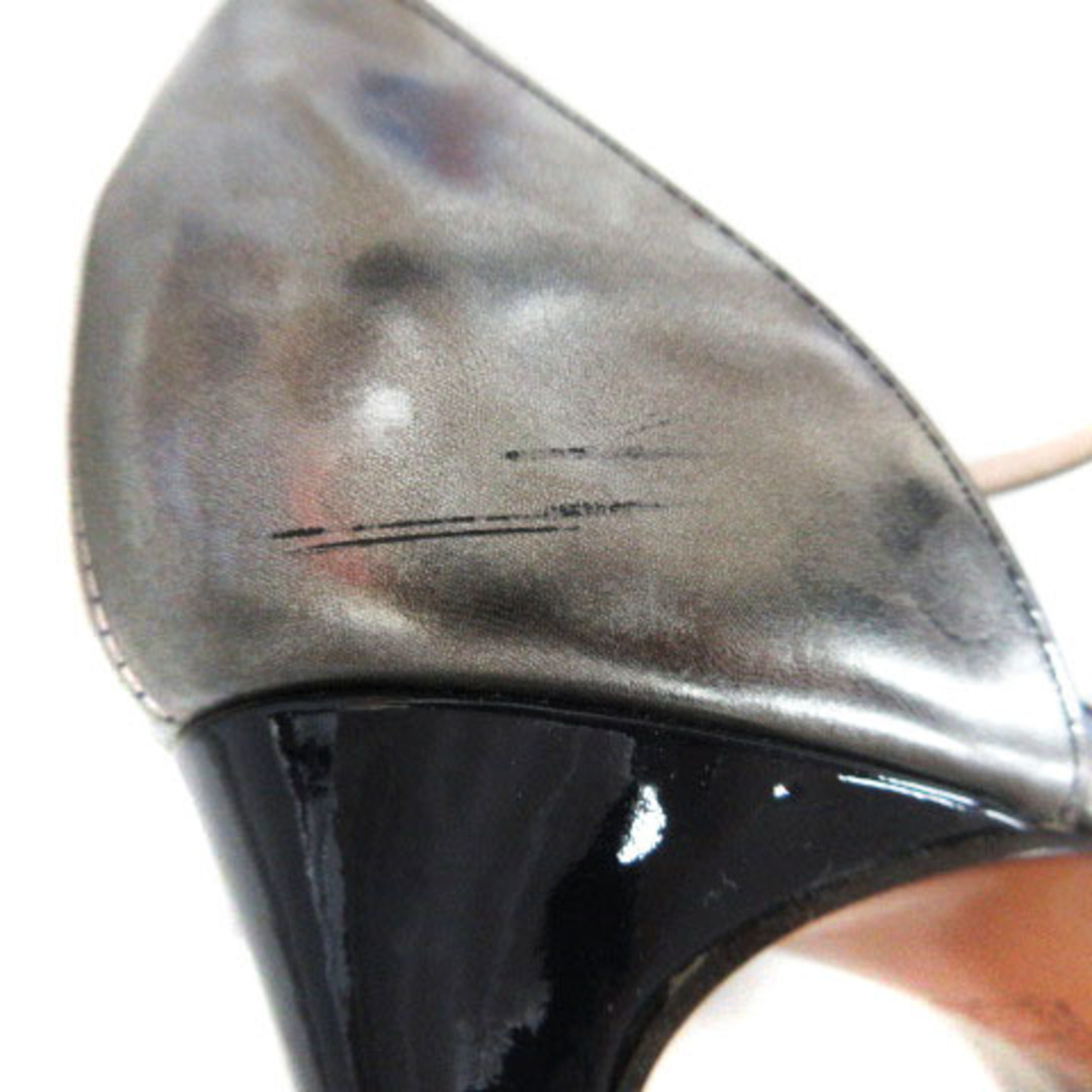 GINZA Kanematsu(ギンザカネマツ)の銀座かねまつ 総柄 パンプス セパレート リボン 23cm シルバーカラー レディースの靴/シューズ(ハイヒール/パンプス)の商品写真