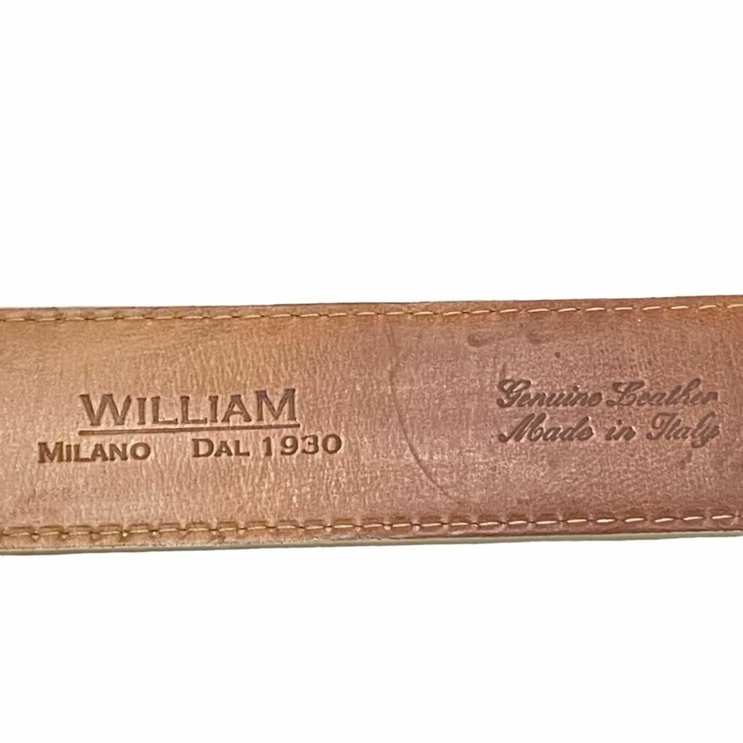 【ミラノ老舗】ウイリアム シュリンクレザー ベルト 85 焦げ茶 WILLAM