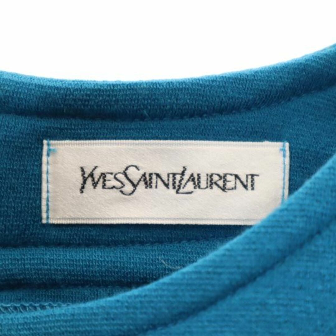 G4046*YSL イブサンローラン☆ワンポイント☆長袖☆シャツ☆水色